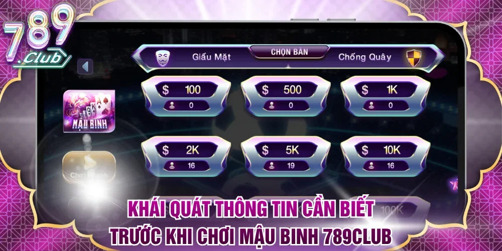 Khái quát thông tin cần biết trước khi chơi Mậu Binh 789club