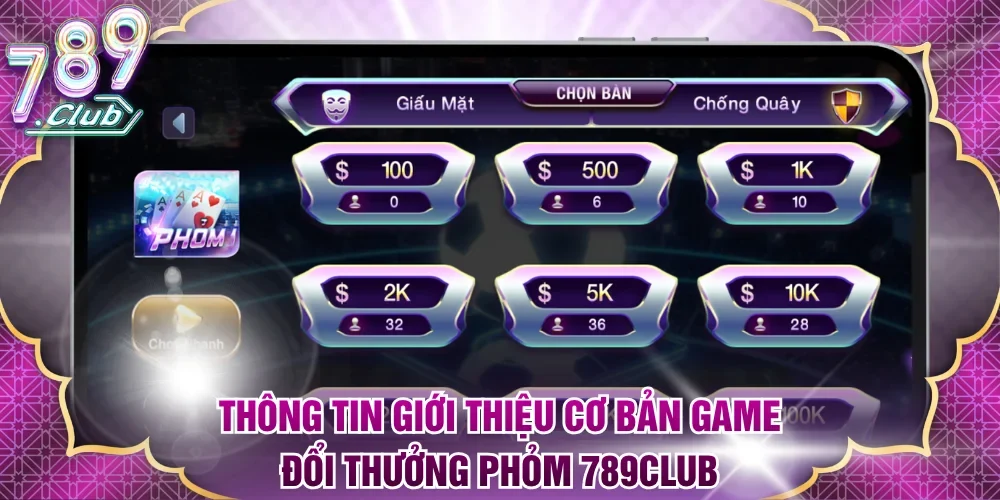 Thông tin giới thiệu cơ bản game đổi thưởng Phỏm 789club