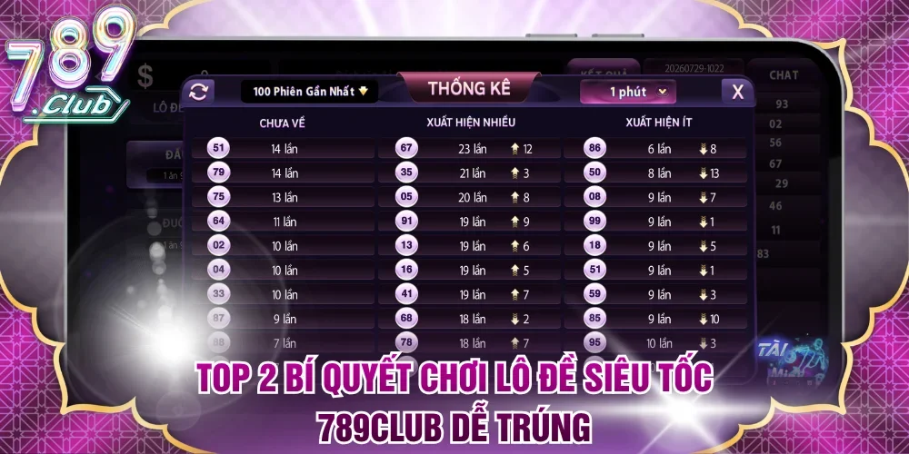 Top 2 bí quyết chơi lô đề siêu tốc 789Club dễ trúng